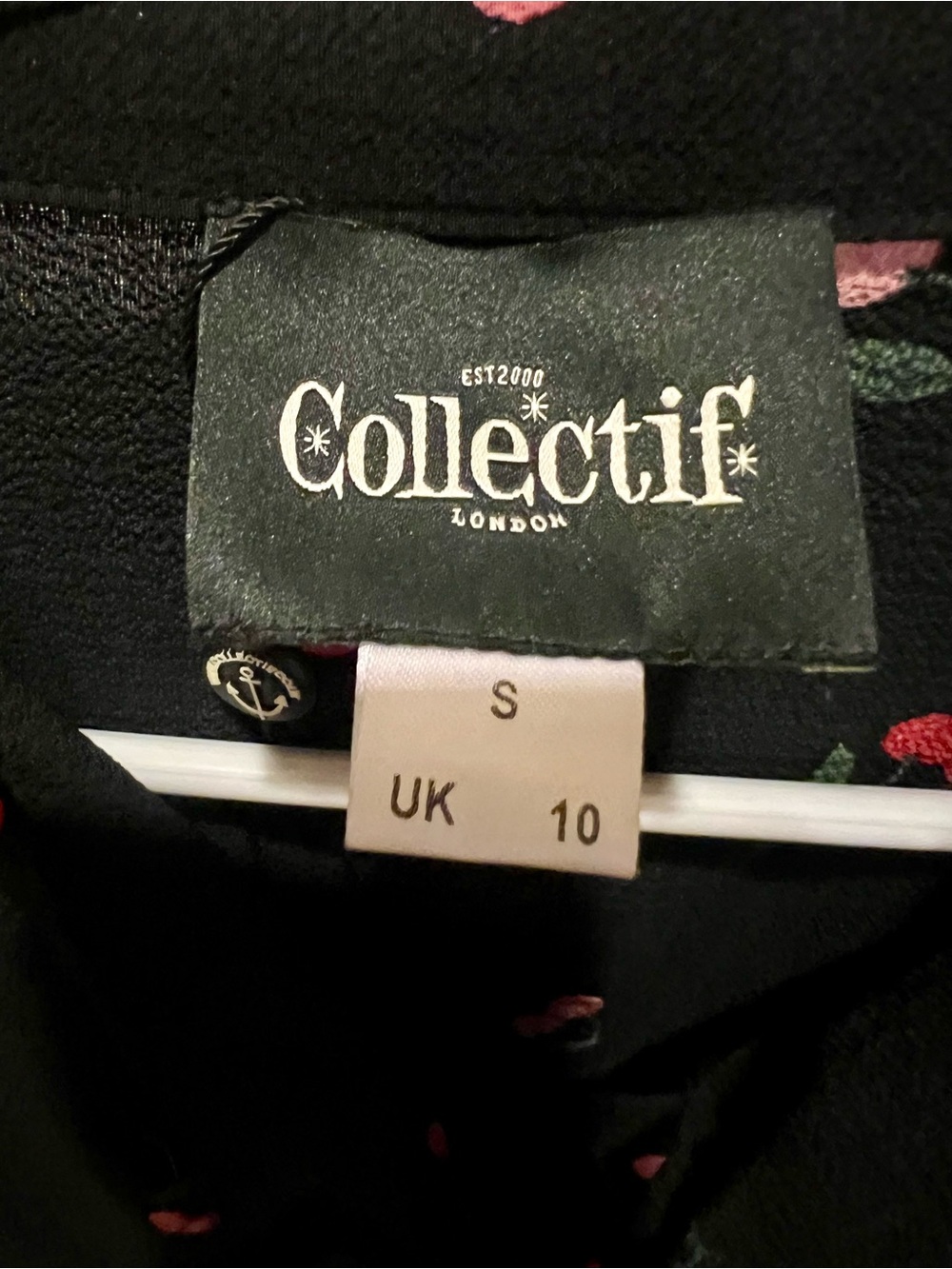 Collectif Black Dress with RedPink Cherry Accents